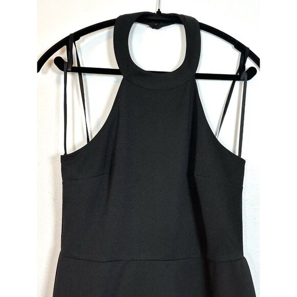 CITY‎ TRIANGLES JUNIORS sz 9 LITTLE BLACK DRESS Tiered Halter Neck Fit Flare LBD - Picture 3 of 9